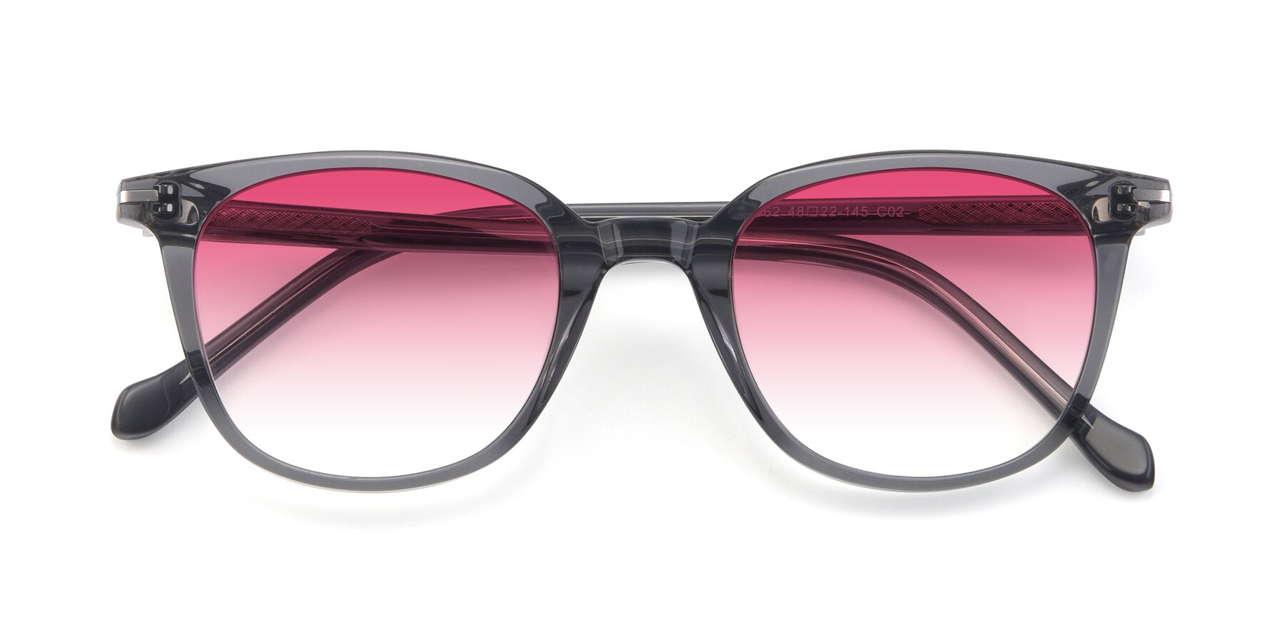 Folded Front of 17562 in Transparent Grey with Pink Gradient Lenses