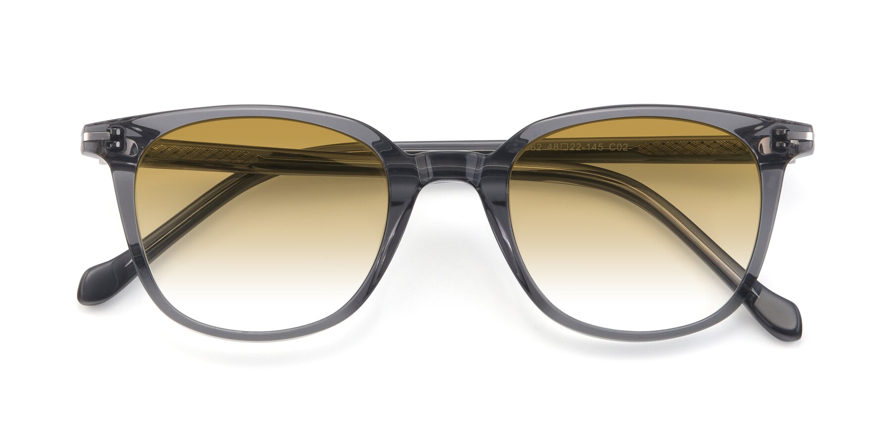 Folded Front of 17562 in Transparent Grey with Champagne Gradient Lenses