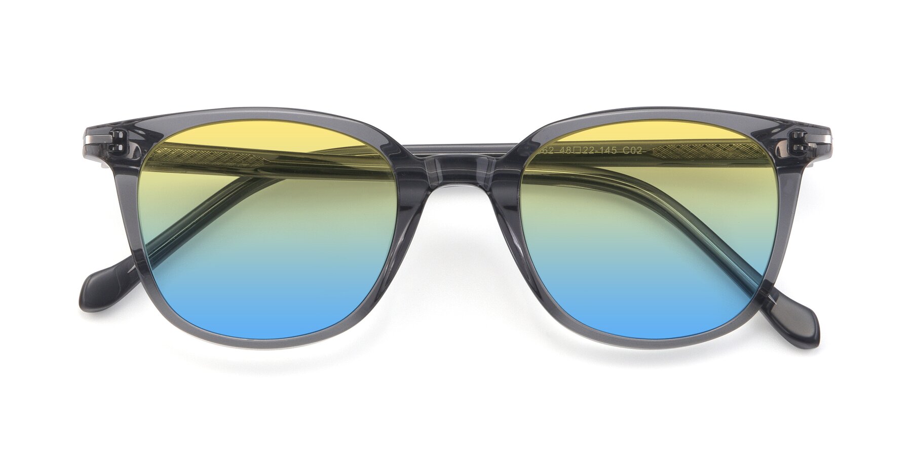 Folded Front of 17562 in Transparent Grey with Yellow / Blue Gradient Lenses
