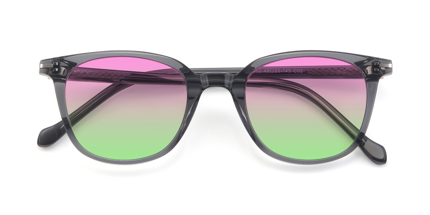 Folded Front of 17562 in Transparent Grey with Pink / Green Gradient Lenses