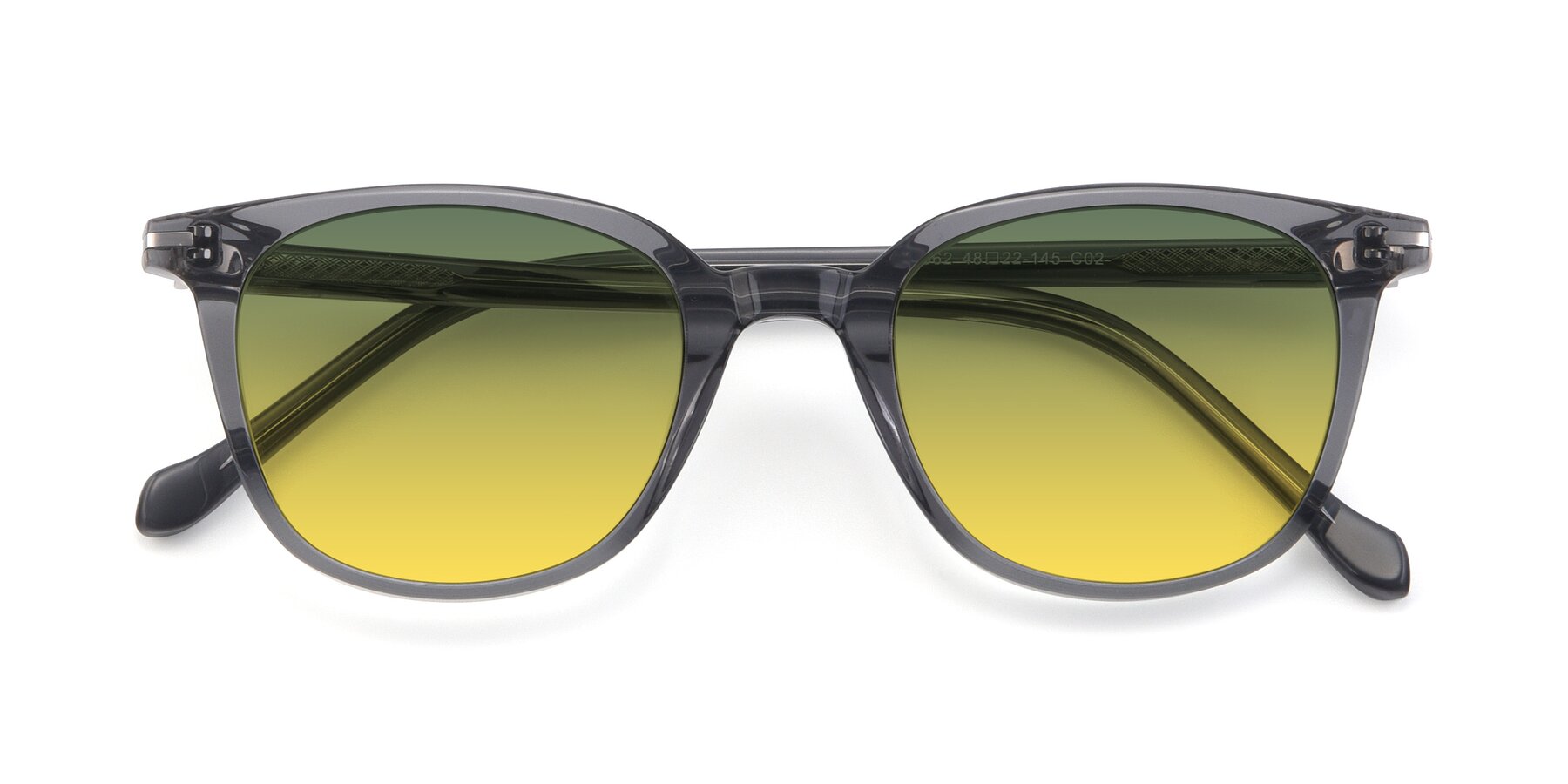 Folded Front of 17562 in Transparent Grey with Green / Yellow Gradient Lenses