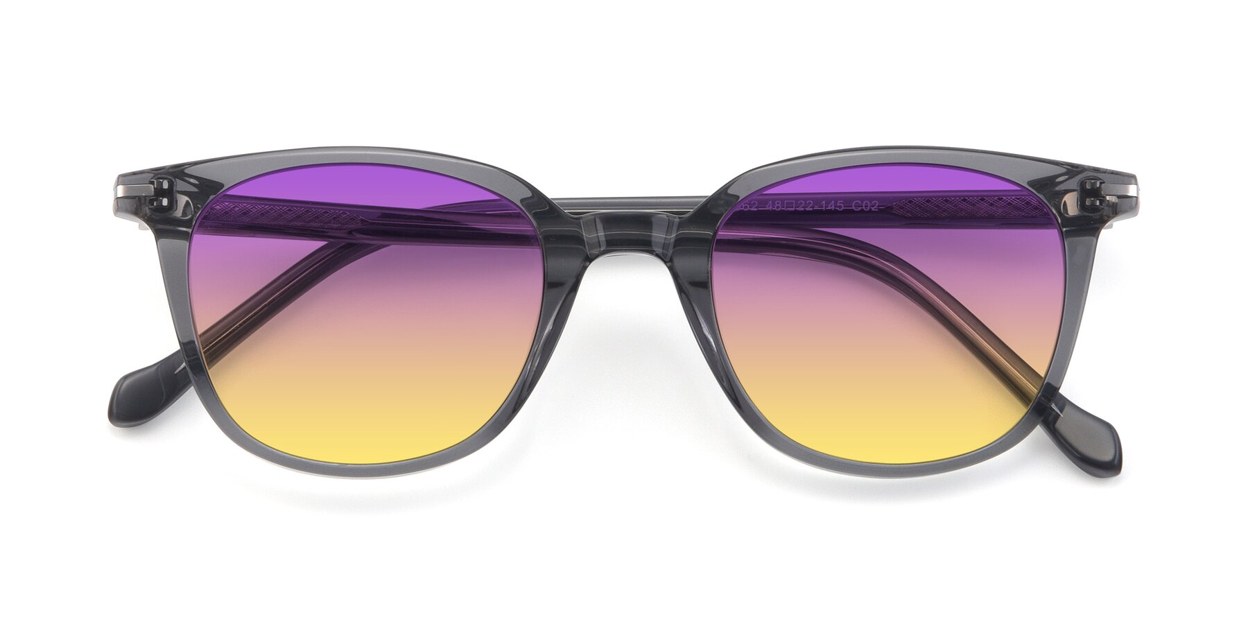 Folded Front of 17562 in Transparent Grey with Purple / Yellow Gradient Lenses