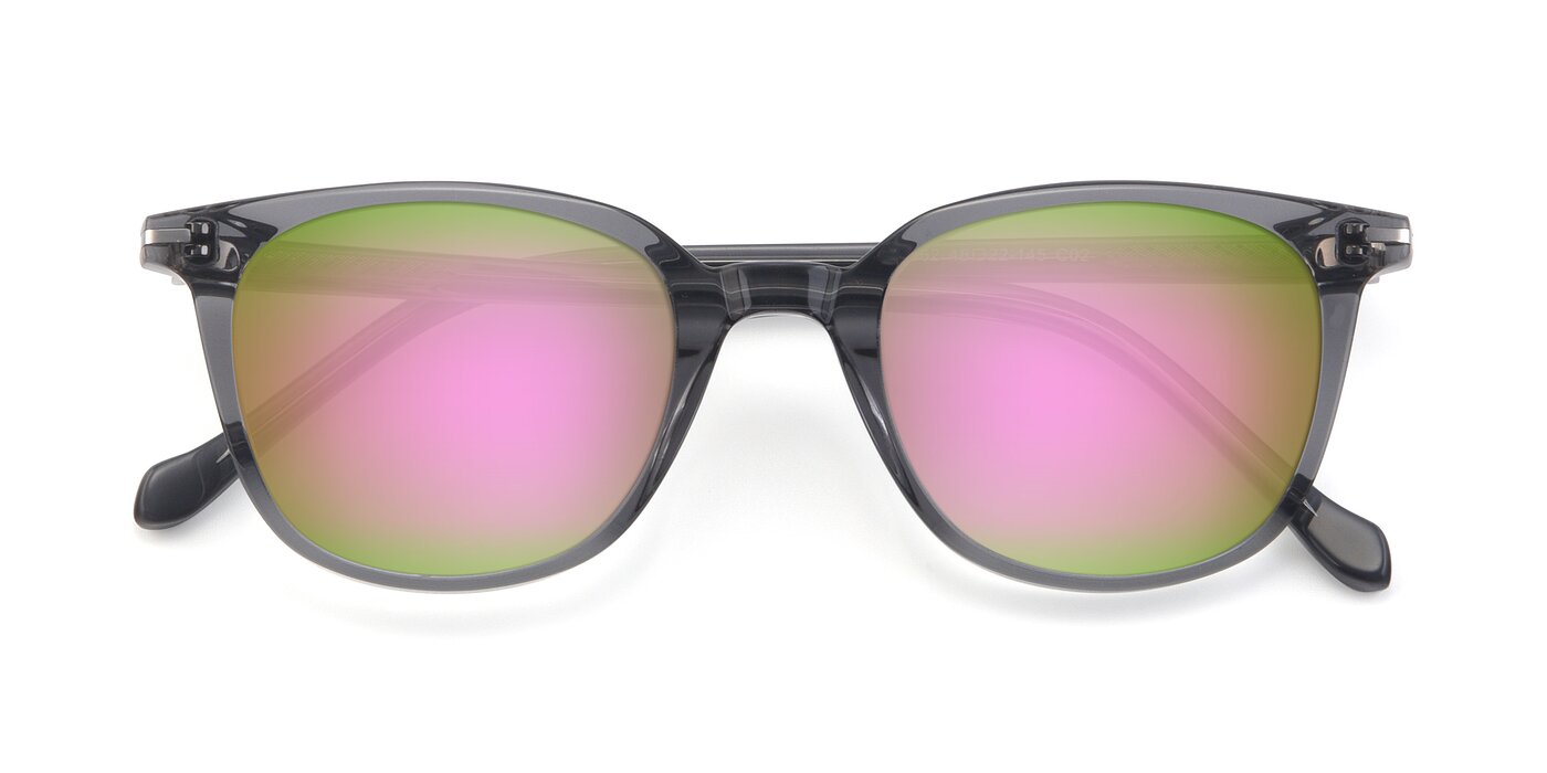 17562 - Transparent Grey Flash Mirrored Sunglasses