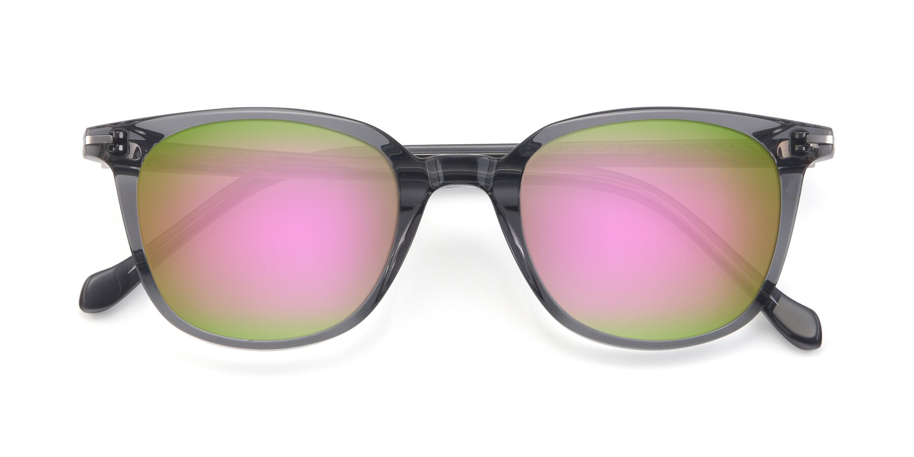 Folded Front of 17562 in Transparent Grey with Pink Mirrored Lenses