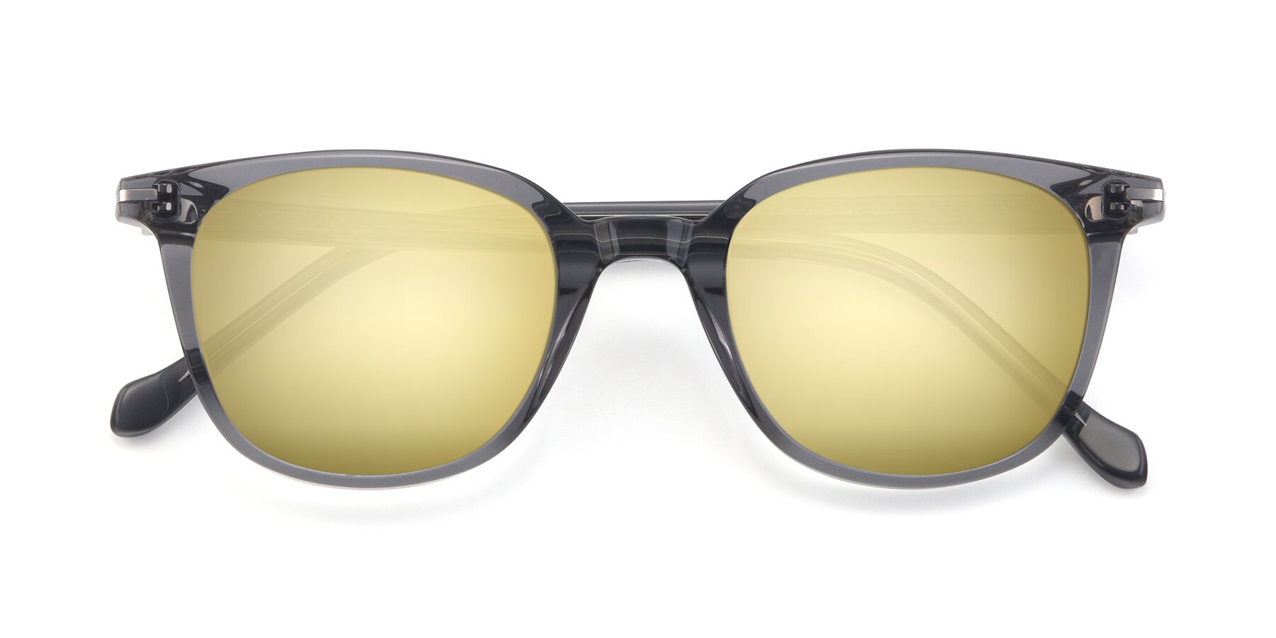 Folded Front of 17562 in Transparent Grey with Gold Mirrored Lenses