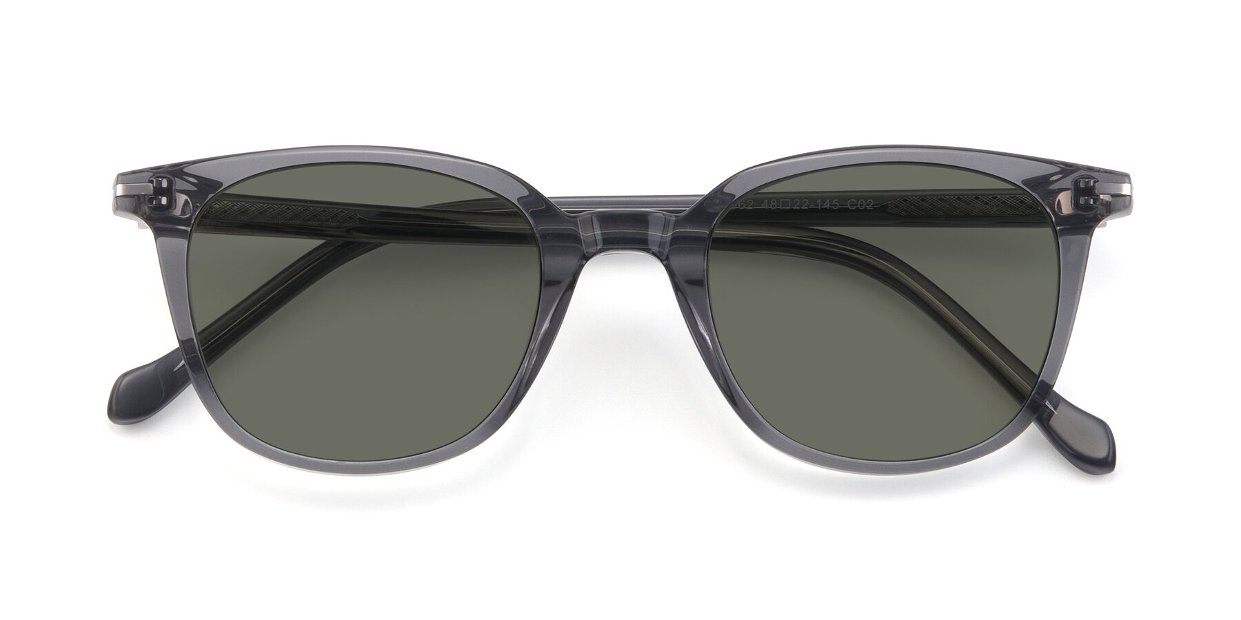 Folded Front of 17562 in Transparent Grey with Gray Polarized Lenses