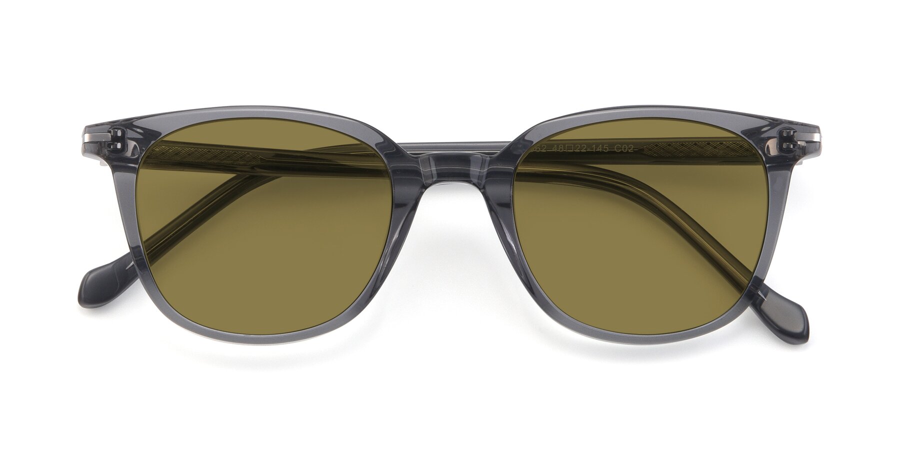 Folded Front of 17562 in Transparent Grey with Brown Polarized Lenses