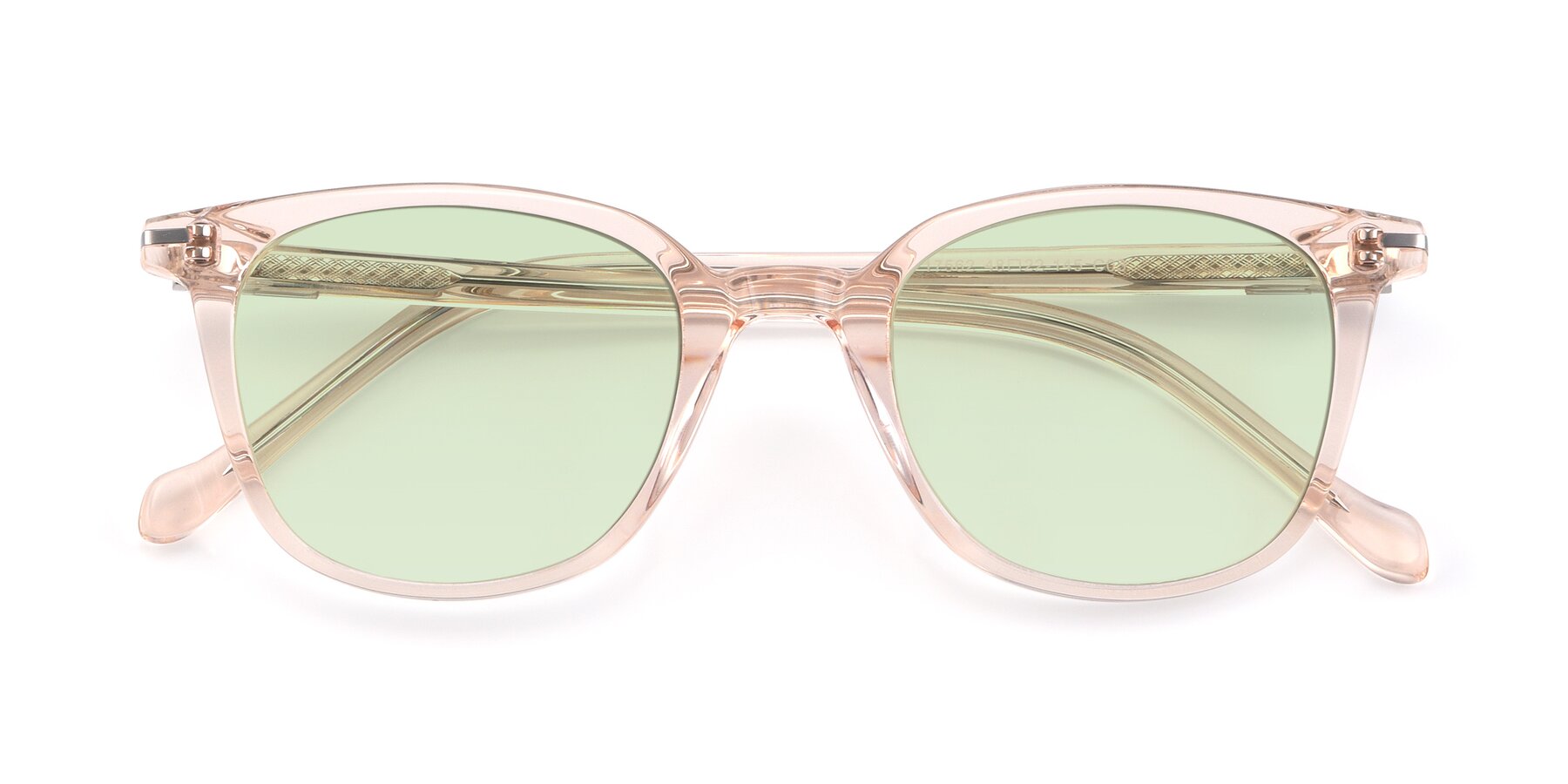 Folded Front of 17562 in Transparent Pink with Light Green Tinted Lenses