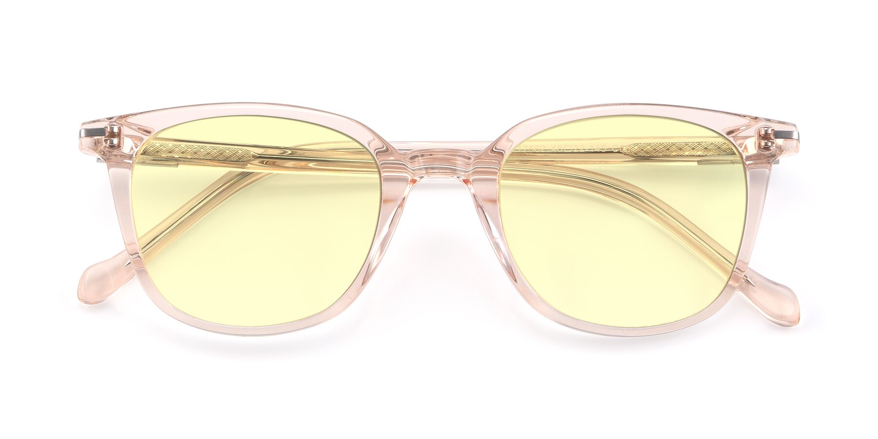 Folded Front of 17562 in Transparent Pink with Light Yellow Tinted Lenses
