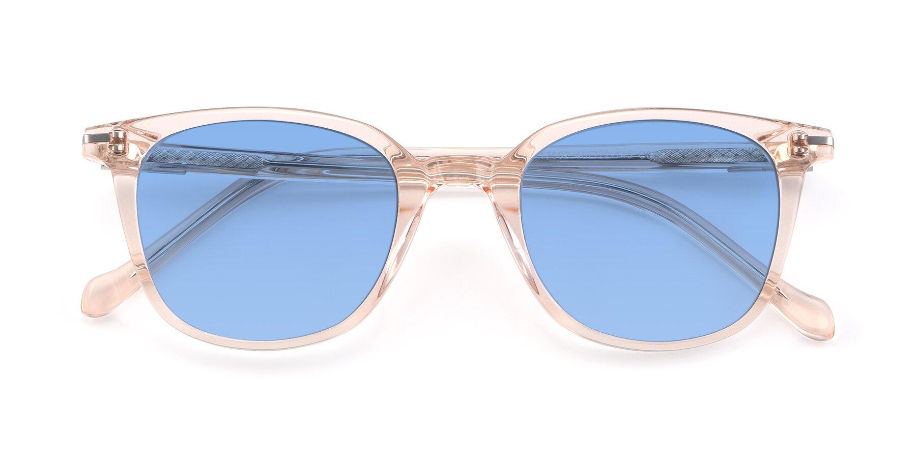 Folded Front of 17562 in Transparent Pink with Medium Blue Tinted Lenses