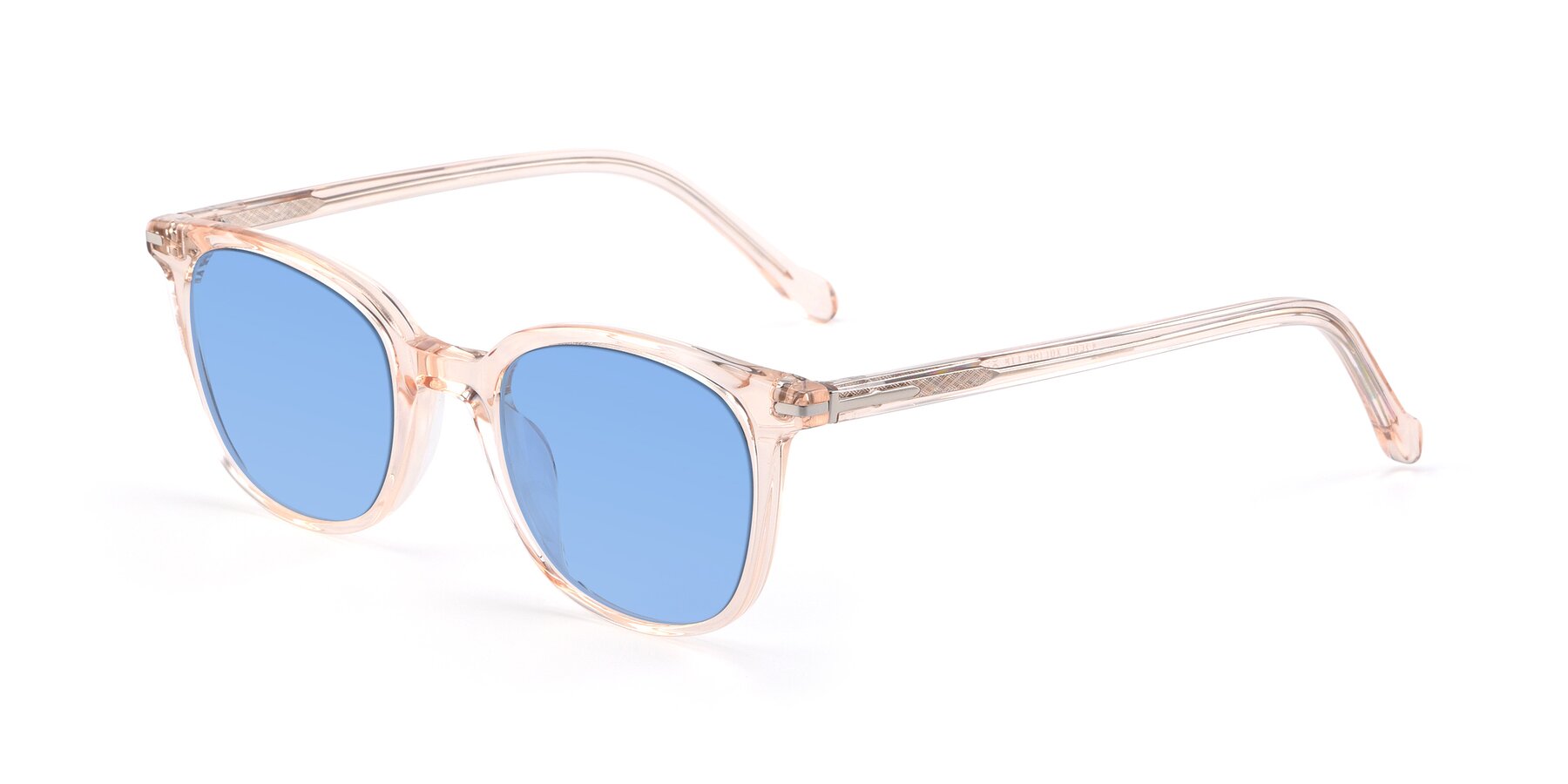 Angle of 17562 in Transparent Pink with Medium Blue Tinted Lenses