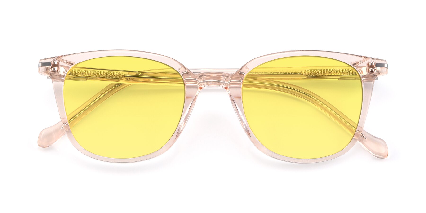 Folded Front of 17562 in Transparent Pink with Medium Yellow Tinted Lenses