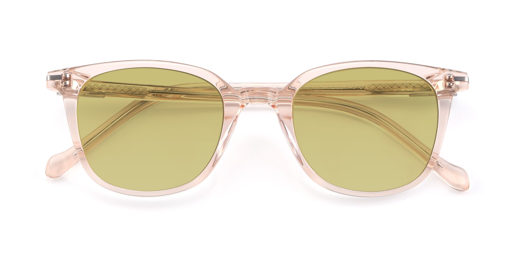 Folded Front of 17562 in Transparent Pink with Medium Champagne Tinted Lenses