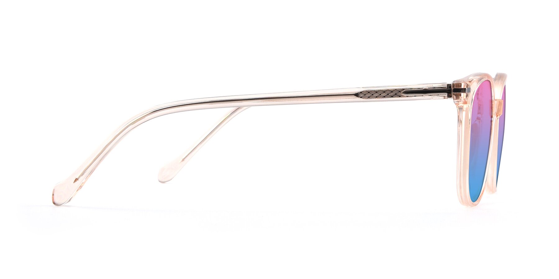 Side of 17562 in Transparent Pink with Pink / Blue Gradient Lenses