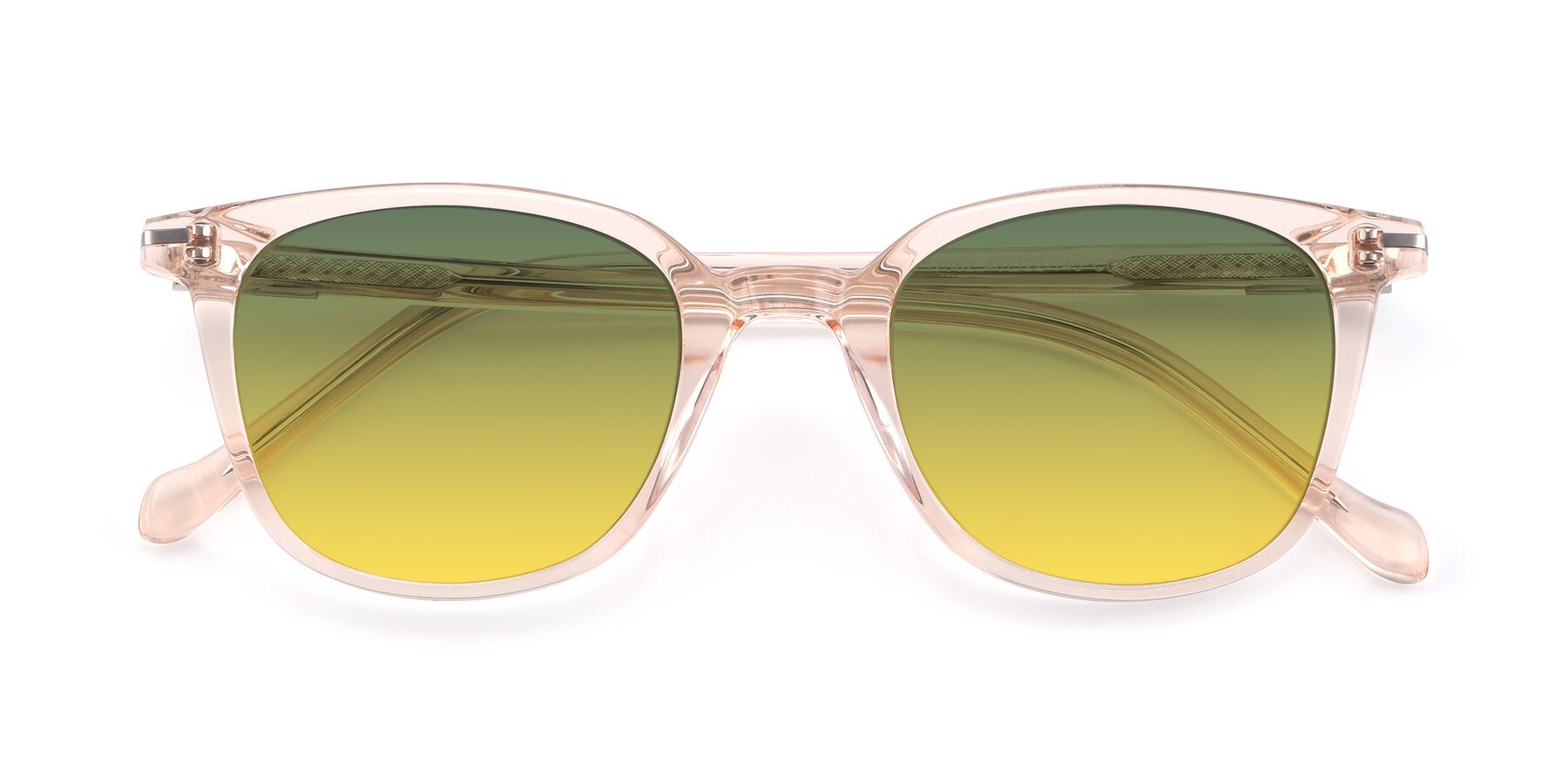 Folded Front of 17562 in Transparent Pink with Green / Yellow Gradient Lenses