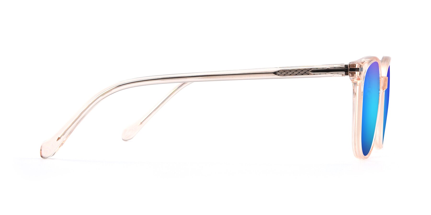 Side of 17562 in Transparent Pink with Blue Mirrored Lenses