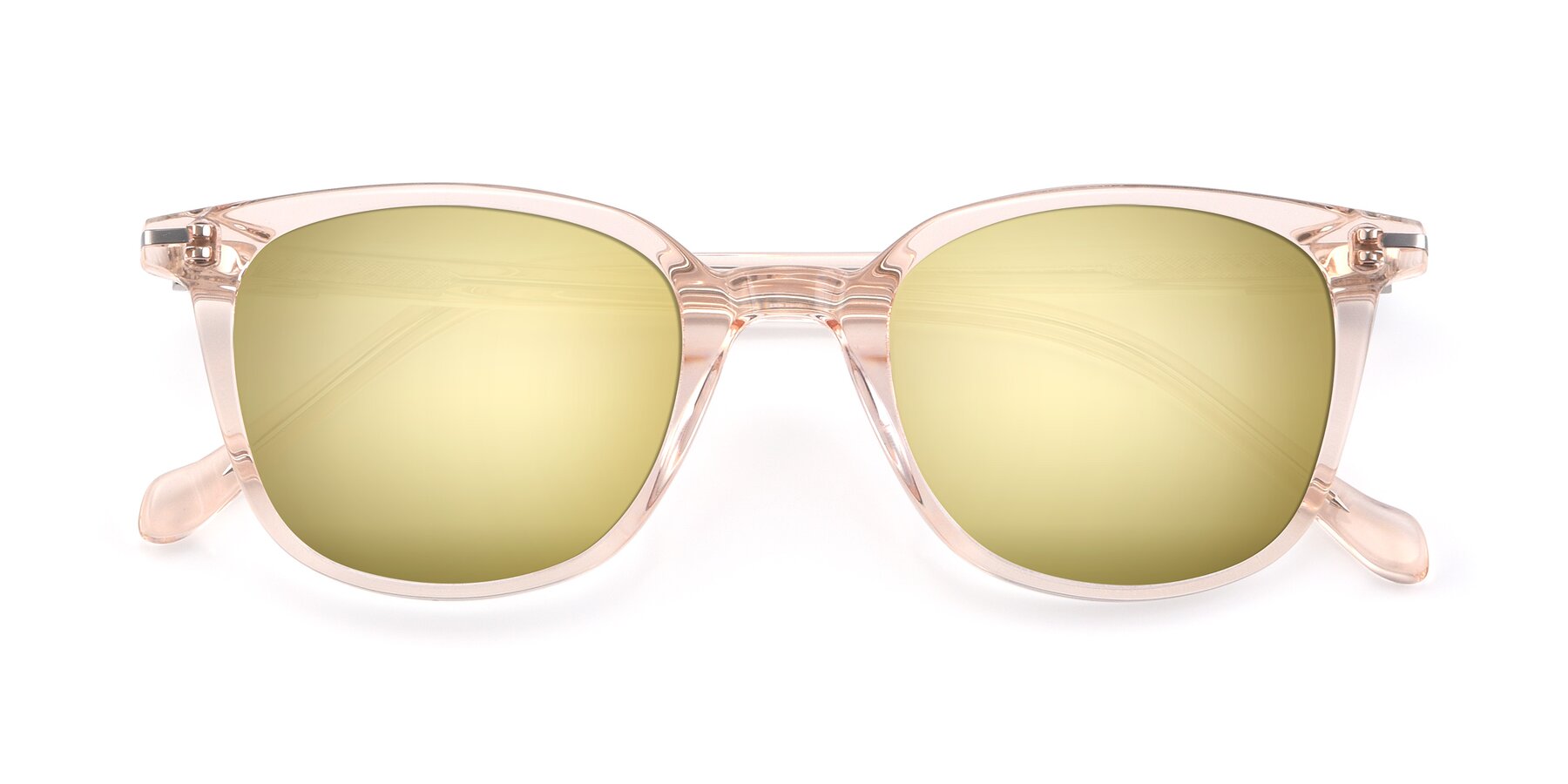 Folded Front of 17562 in Transparent Pink with Gold Mirrored Lenses