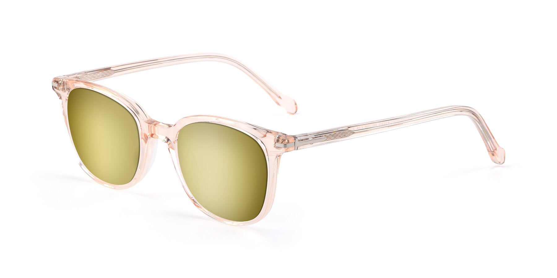 Angle of 17562 in Transparent Pink with Gold Mirrored Lenses