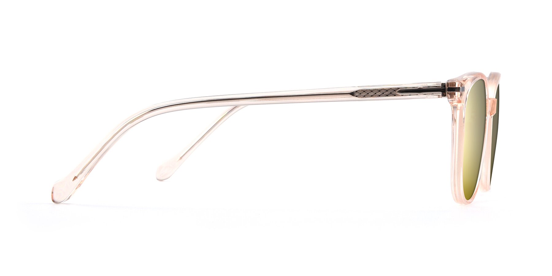 Side of 17562 in Transparent Pink with Gold Mirrored Lenses