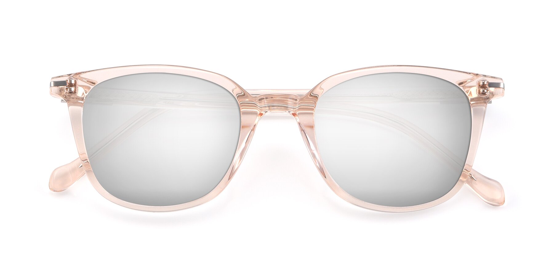 Folded Front of 17562 in Transparent Pink with Silver Mirrored Lenses