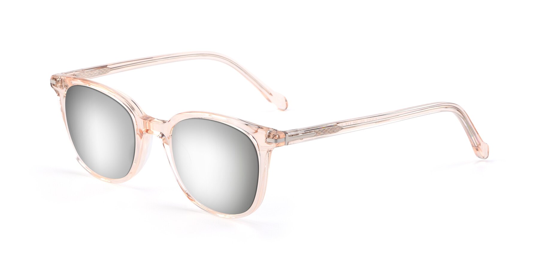 Angle of 17562 in Transparent Pink with Silver Mirrored Lenses