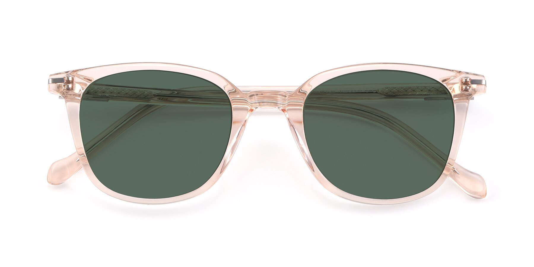 Folded Front of 17562 in Transparent Pink with Green Polarized Lenses