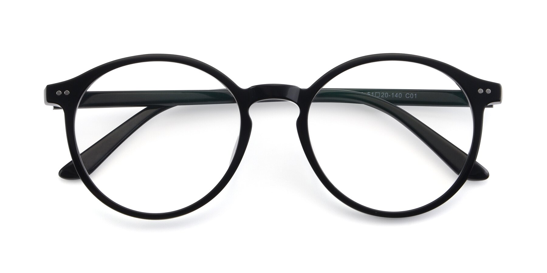 Folded Front of 17571 in Black with Clear Blue Light Blocking Lenses