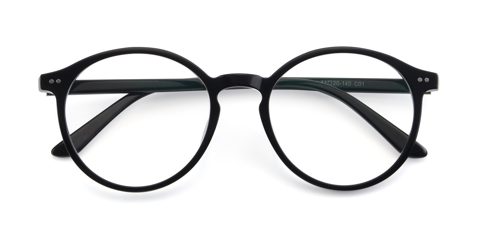 Black Wayfarer Keyhole Bridge Round Eyeglasses 17571