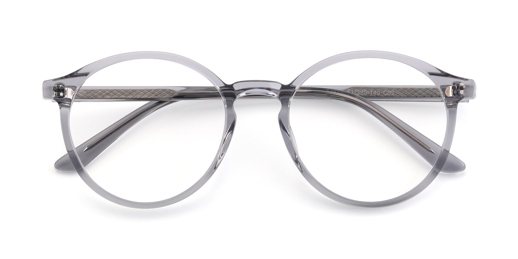 Folded Front of 17571 in Transparent Grey with Clear Reading Eyeglass Lenses