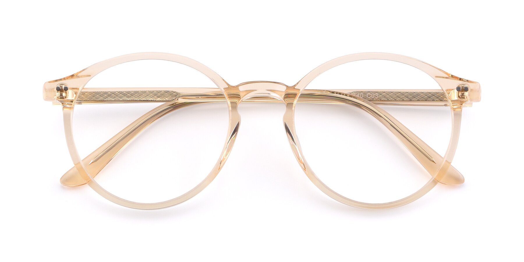 Folded Front of 17571 in Transparent Caramel with Clear Reading Eyeglass Lenses