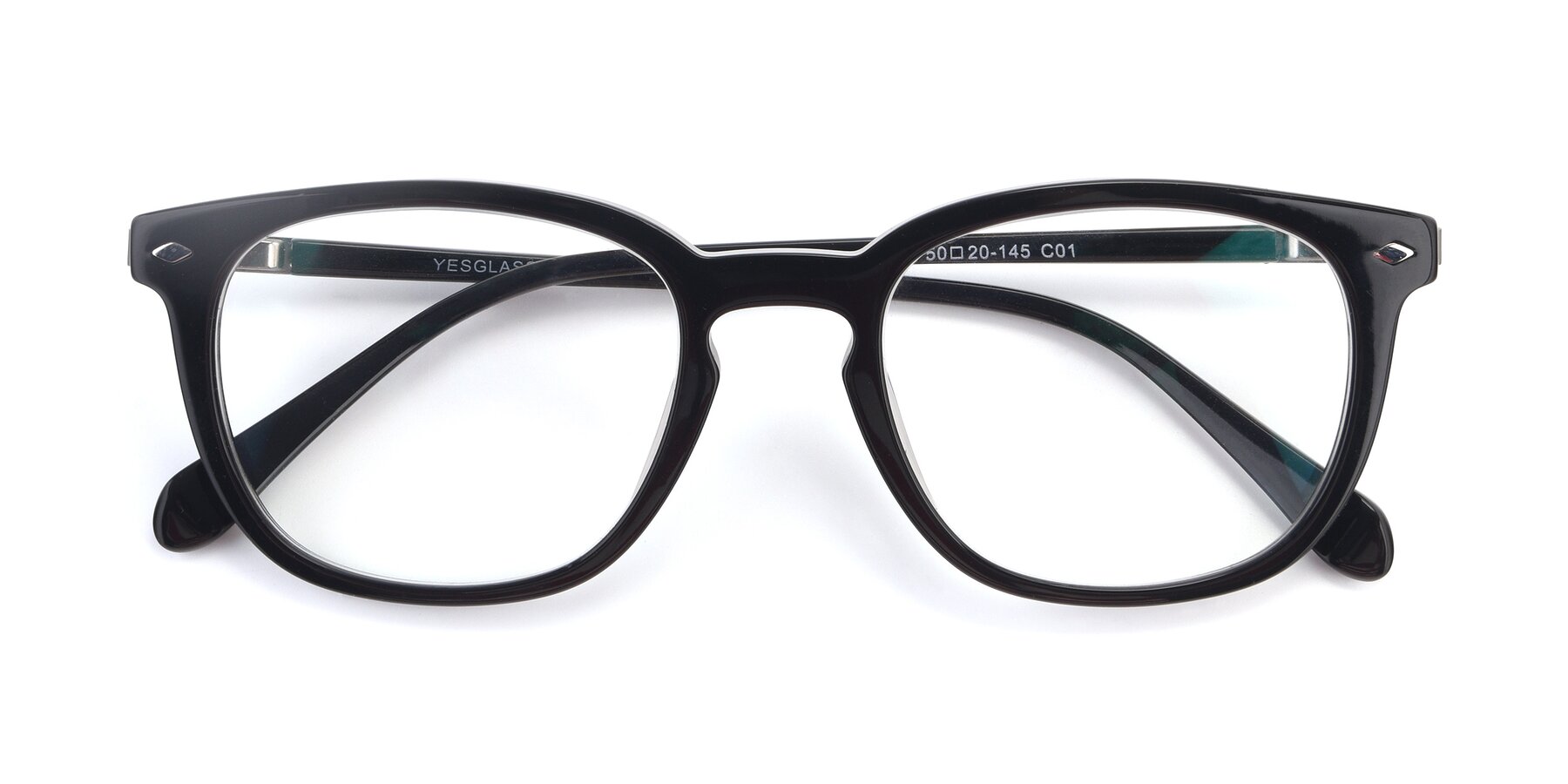 Folded Front of 17578 in Black with Clear Reading Eyeglass Lenses