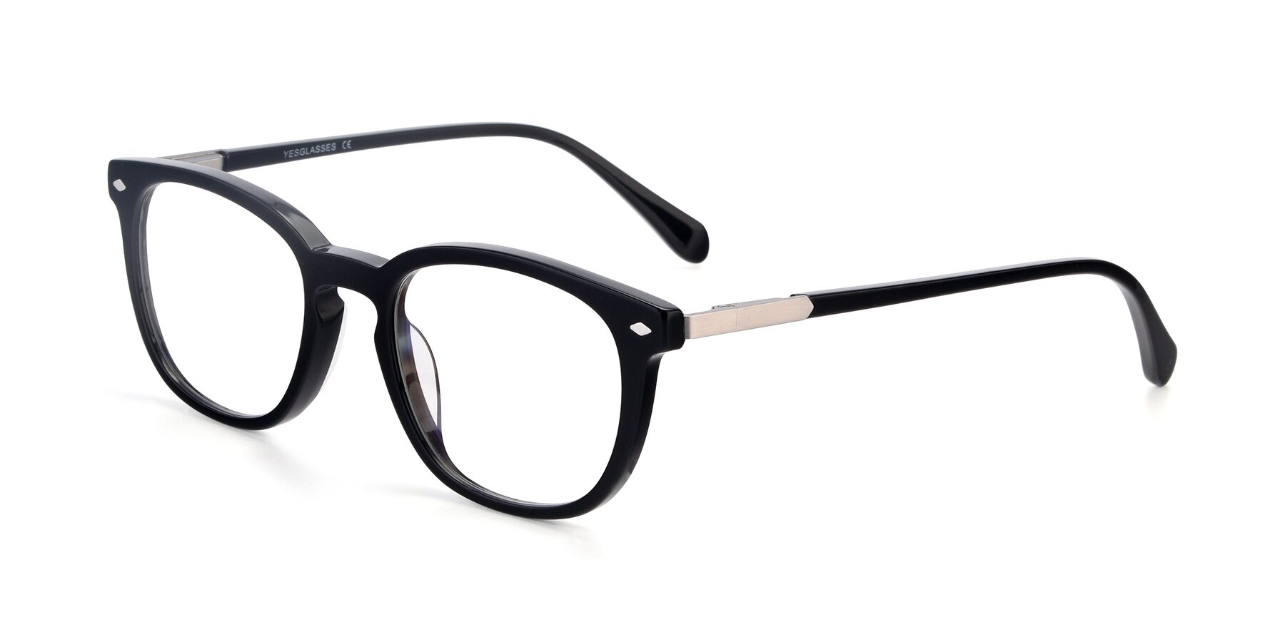 Angle of 17578 in Black with Clear Reading Eyeglass Lenses