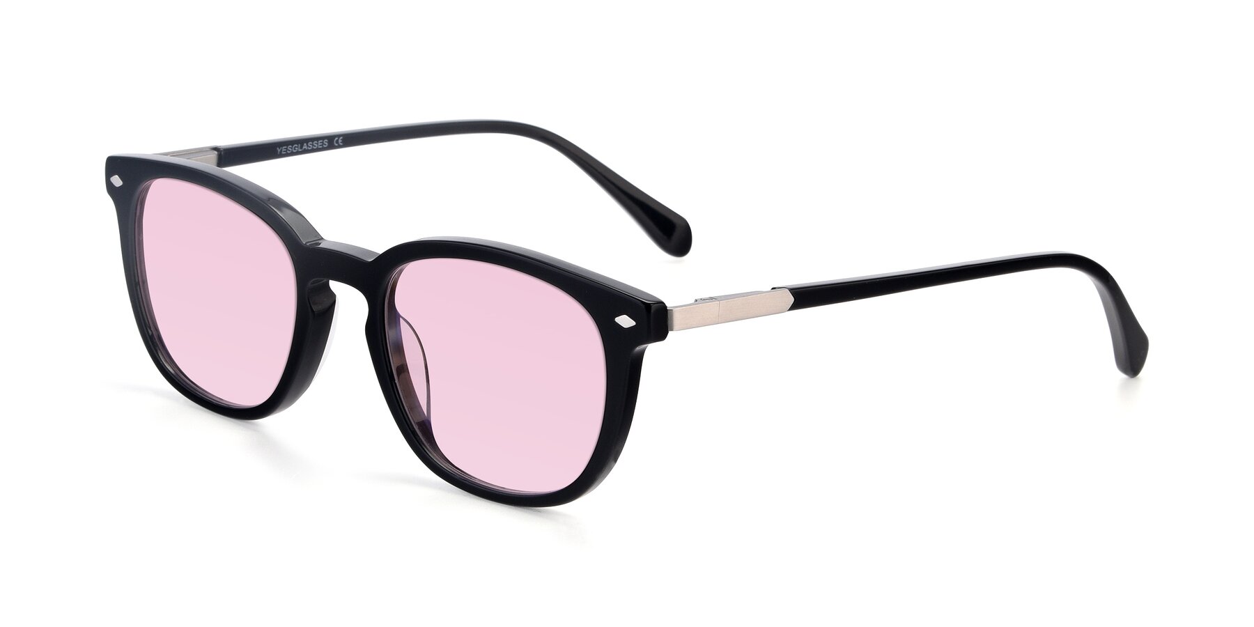 Angle of 17578 in Black with Light Pink Tinted Lenses