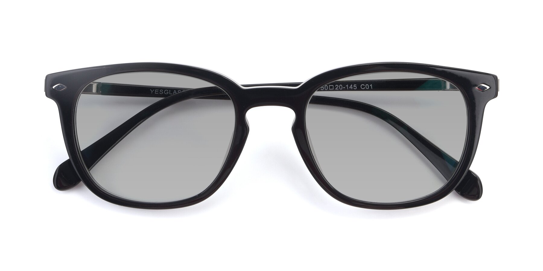 Folded Front of 17578 in Black with Light Gray Tinted Lenses