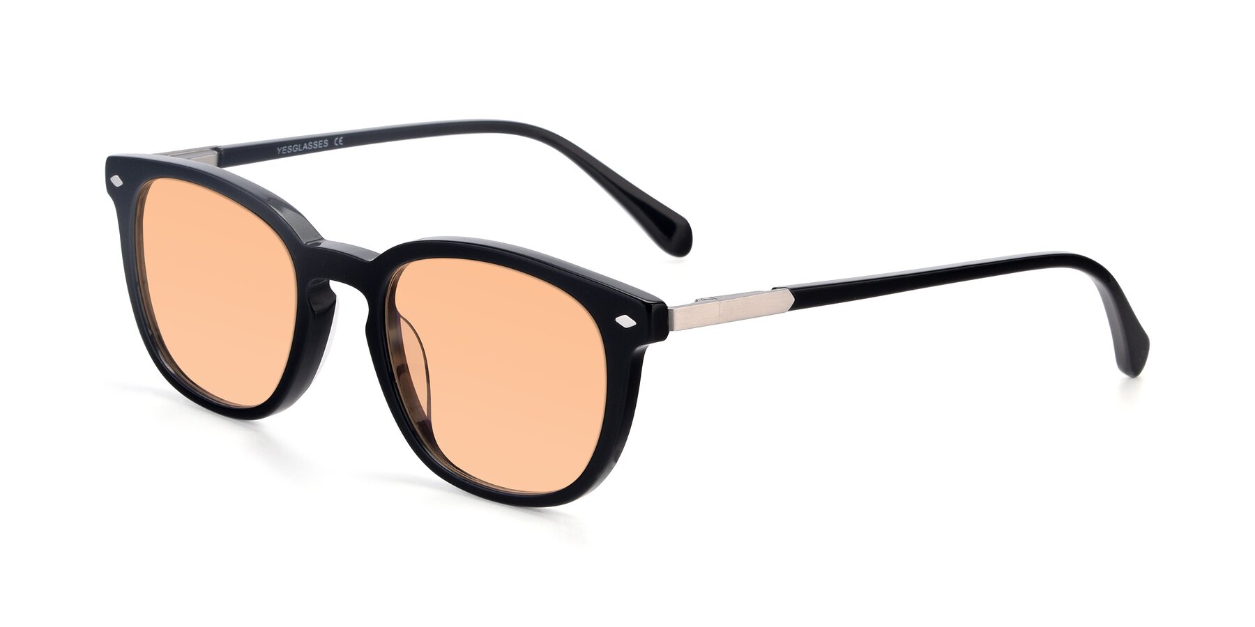 Angle of 17578 in Black with Light Orange Tinted Lenses