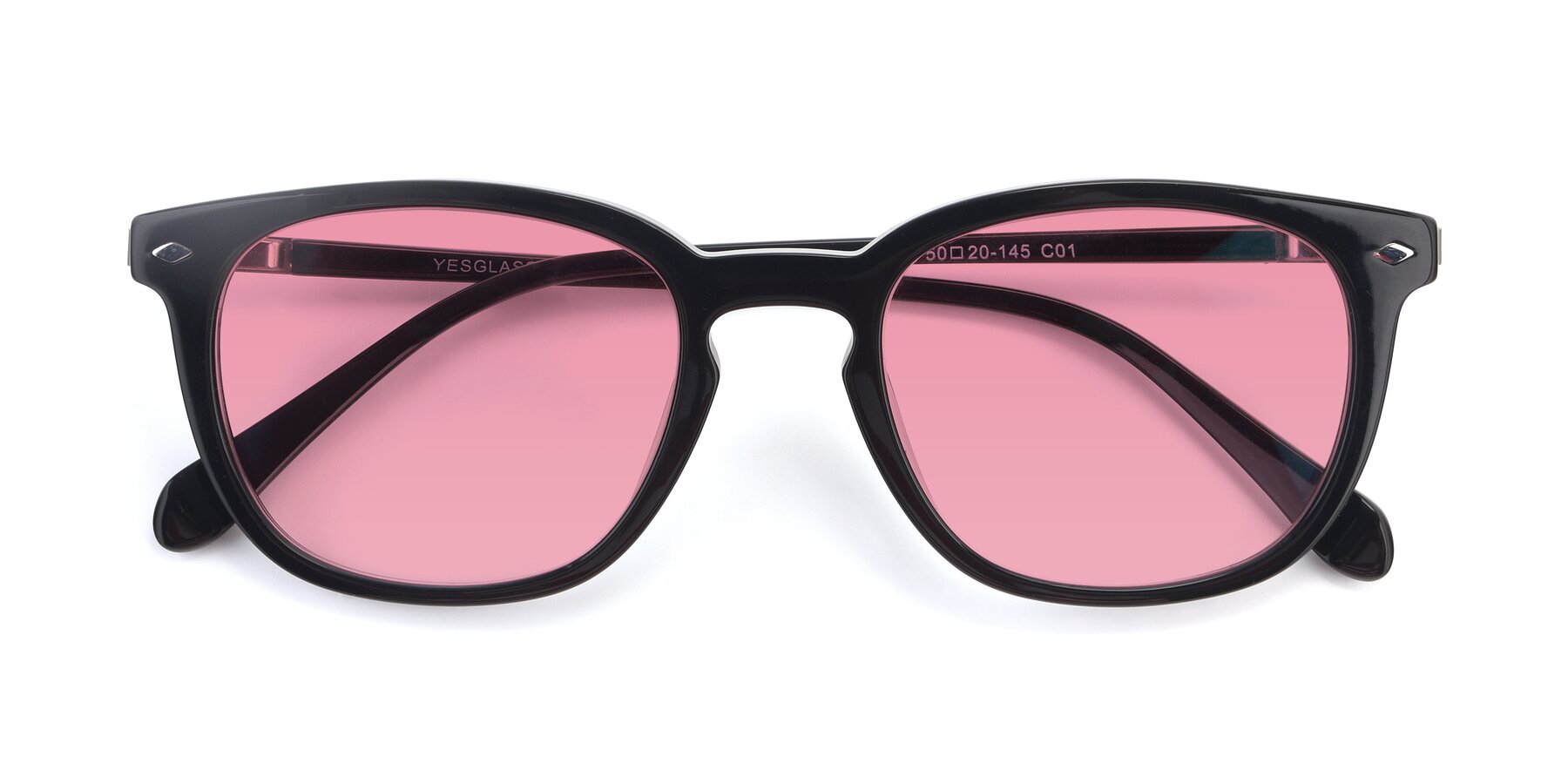Folded Front of 17578 in Black with Pink Tinted Lenses