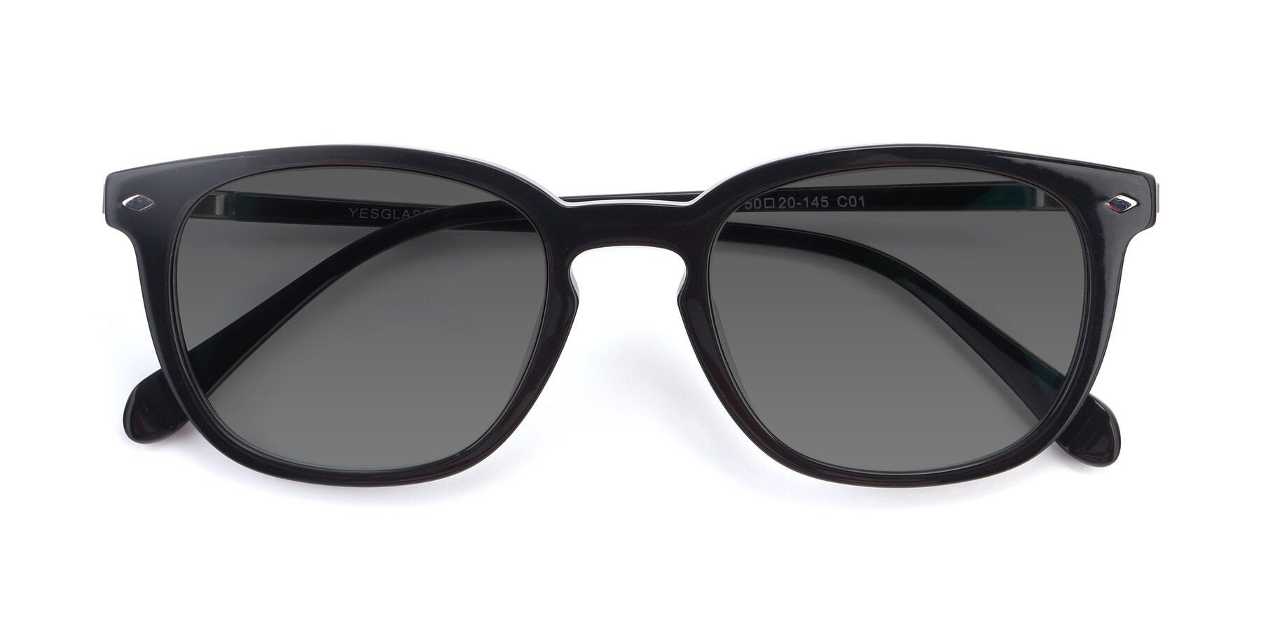 Folded Front of 17578 in Black with Medium Gray Tinted Lenses