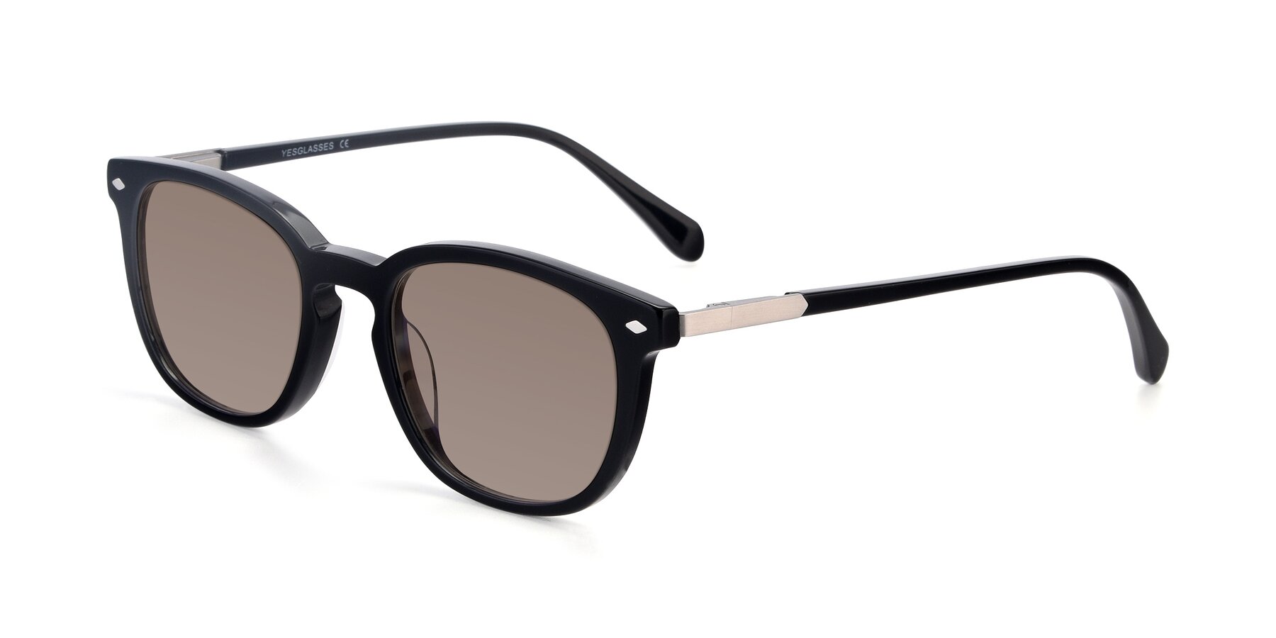 Angle of 17578 in Black with Medium Brown Tinted Lenses
