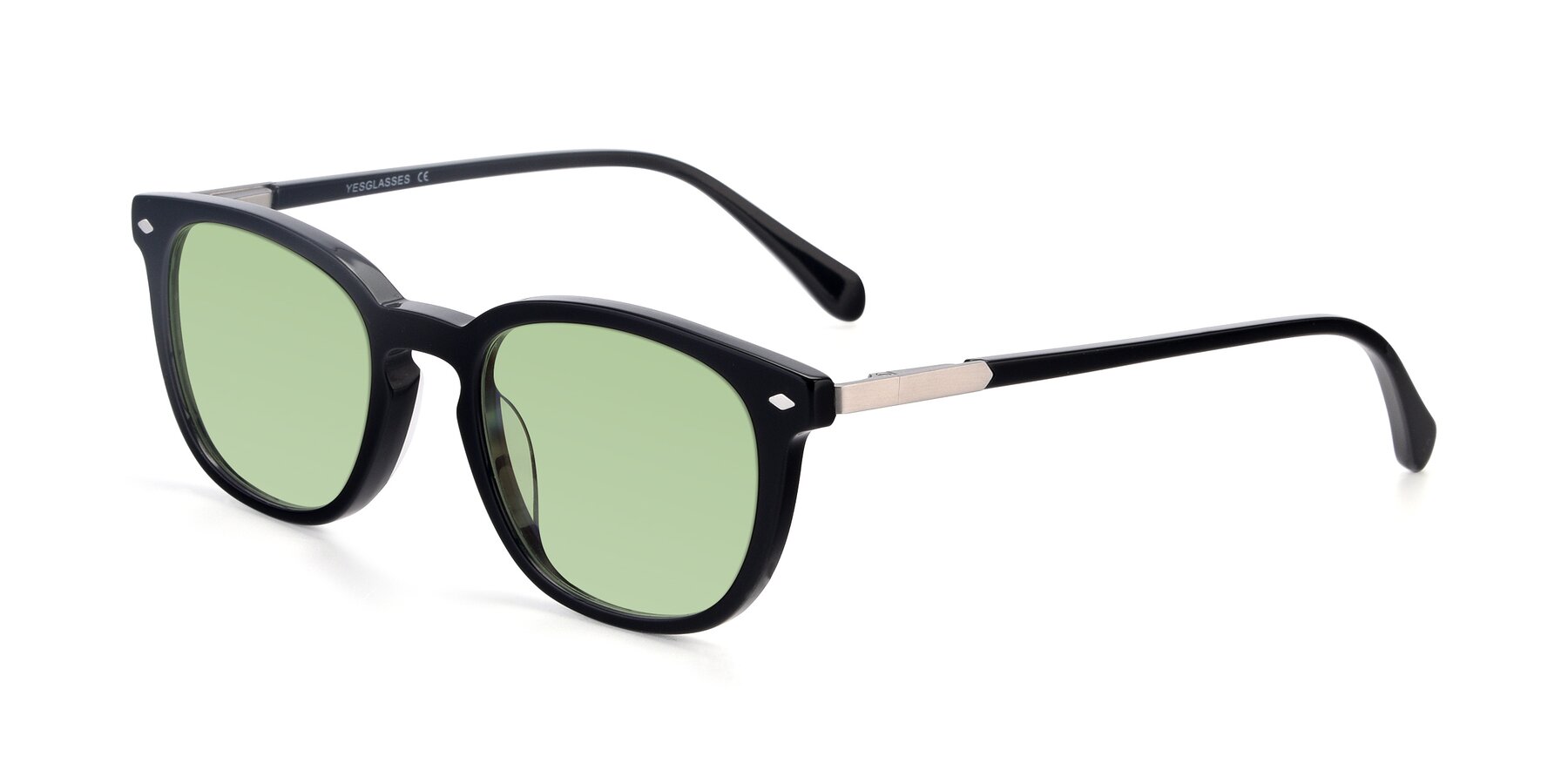 Angle of 17578 in Black with Medium Green Tinted Lenses