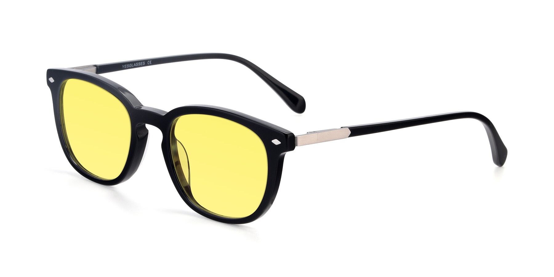 Angle of 17578 in Black with Medium Yellow Tinted Lenses