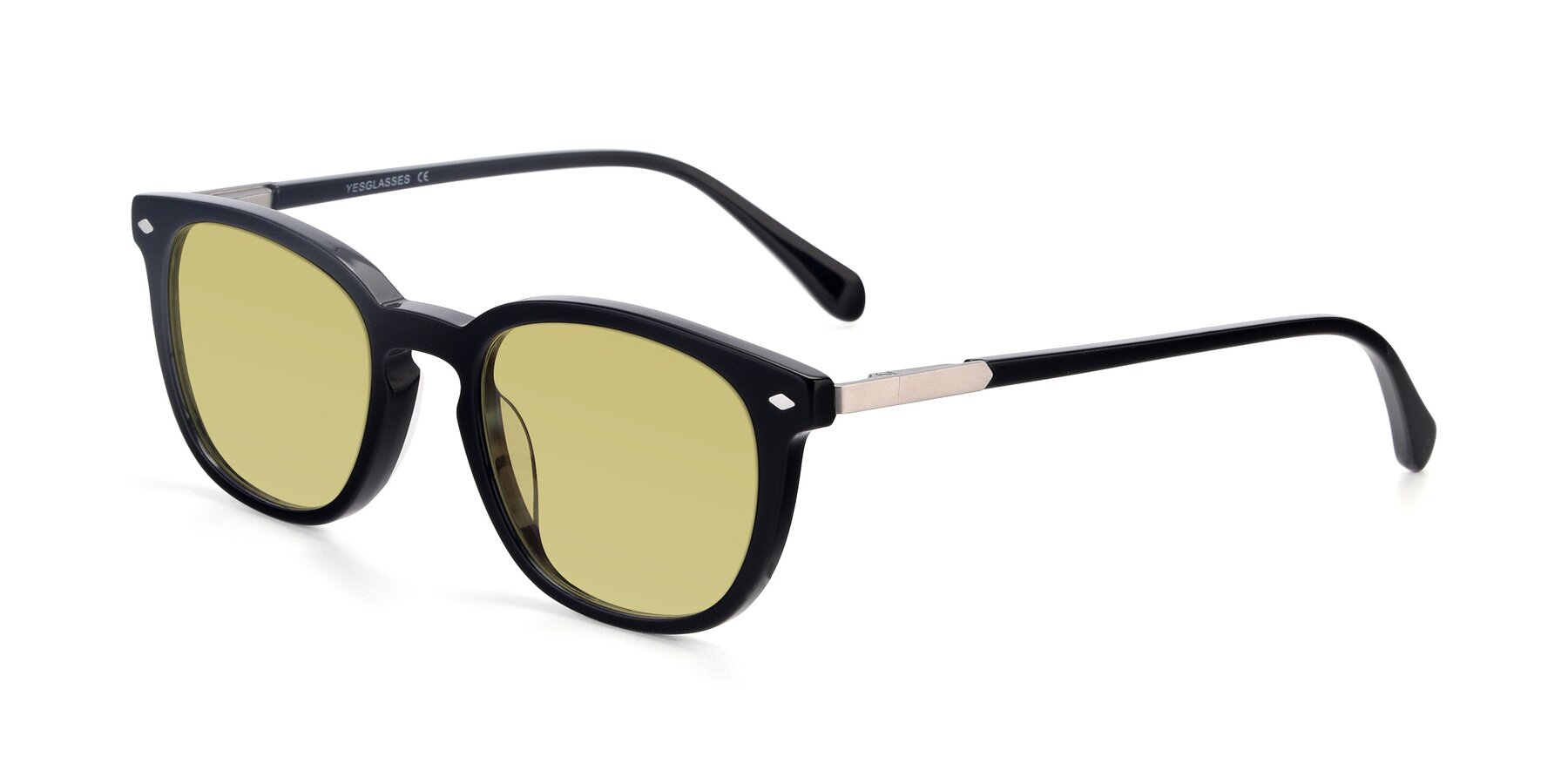 Angle of 17578 in Black with Medium Champagne Tinted Lenses
