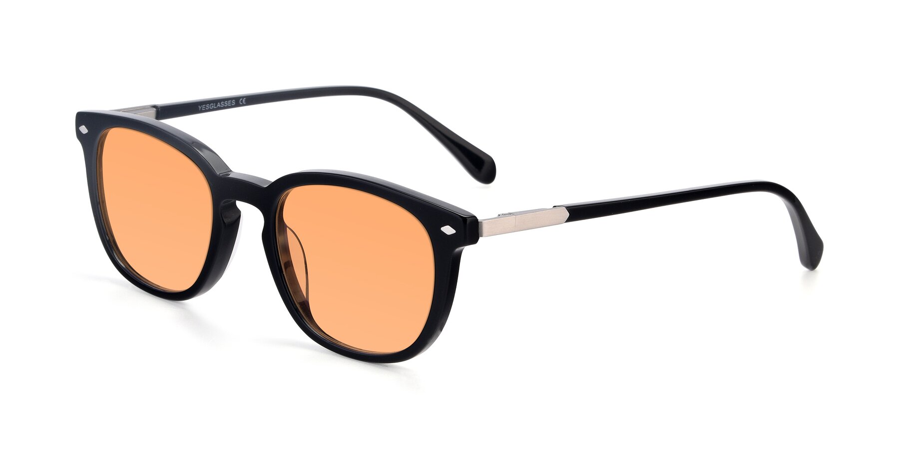 Angle of 17578 in Black with Medium Orange Tinted Lenses