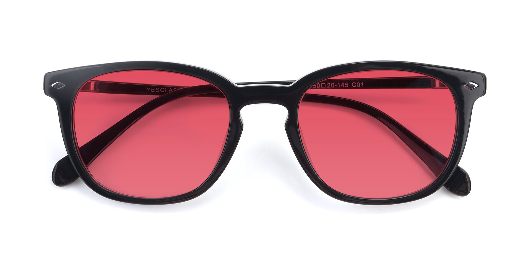 Folded Front of 17578 in Black with Red Tinted Lenses