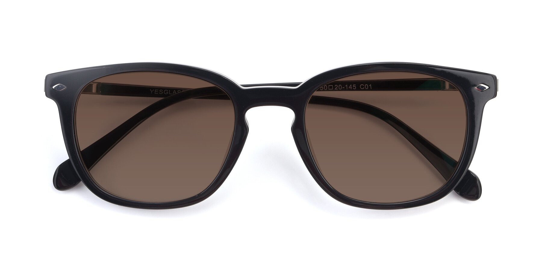 Folded Front of 17578 in Black with Brown Tinted Lenses