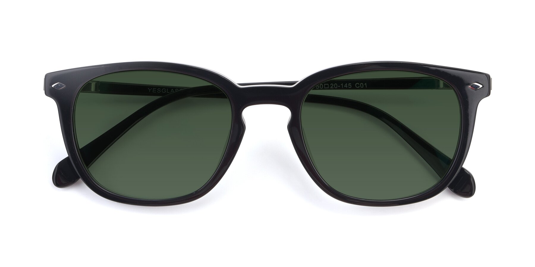 Folded Front of 17578 in Black with Green Tinted Lenses