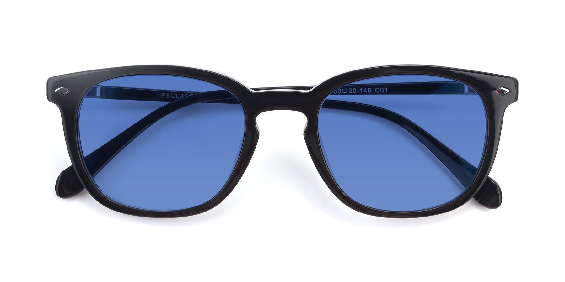Folded Front of 17578 in Black with Blue Tinted Lenses