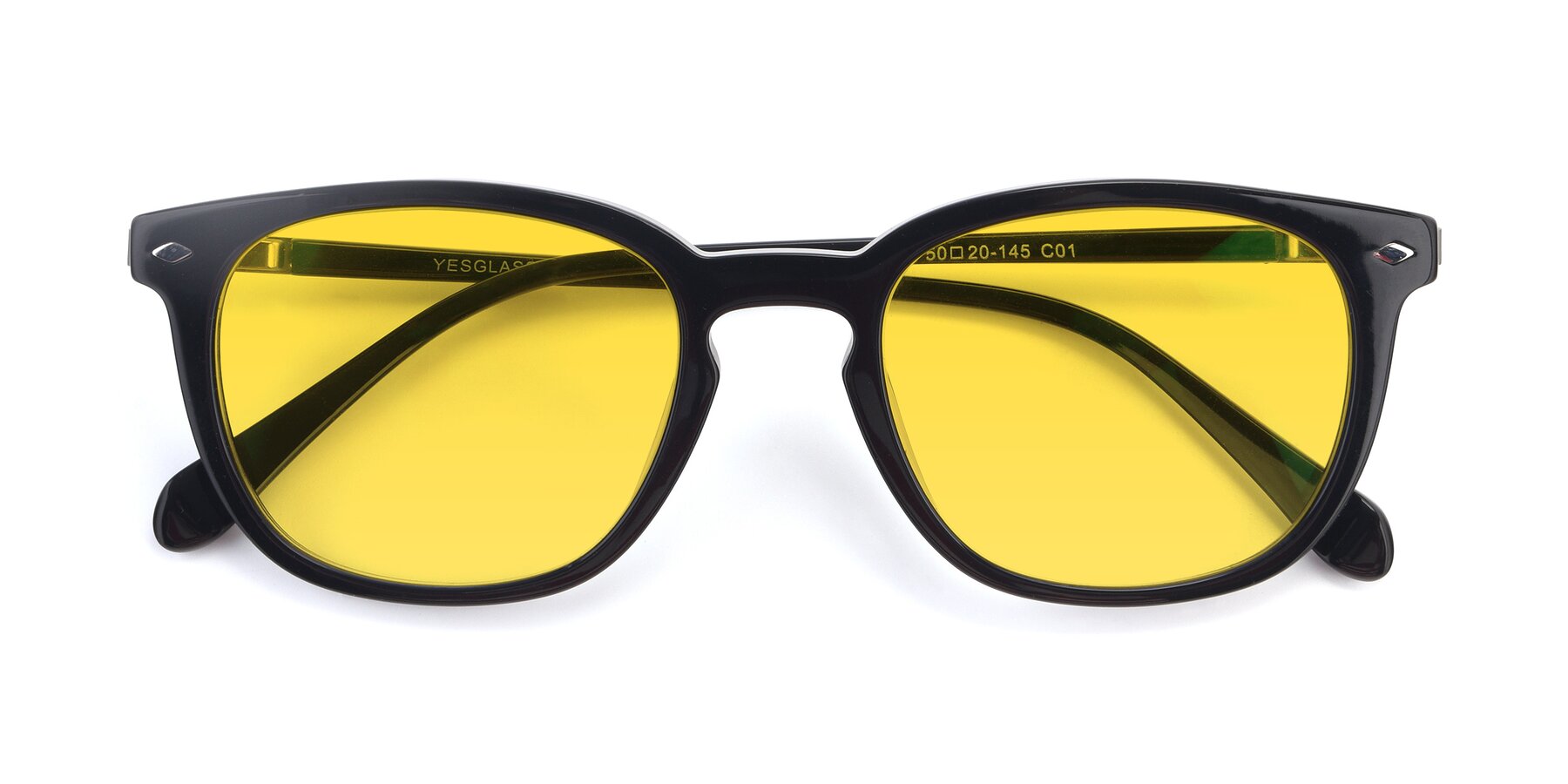 Folded Front of 17578 in Black with Yellow Tinted Lenses