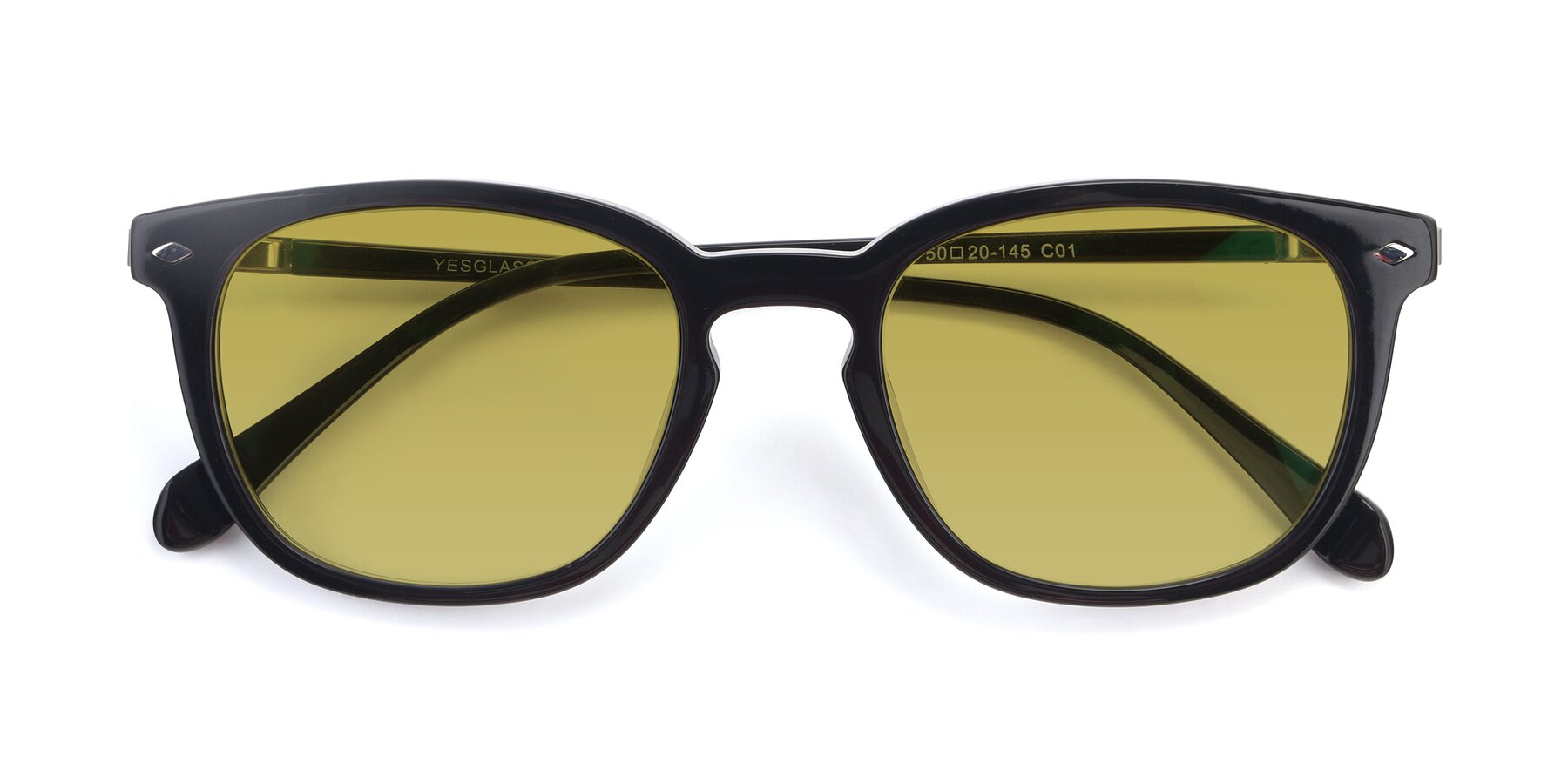 Folded Front of 17578 in Black with Champagne Tinted Lenses