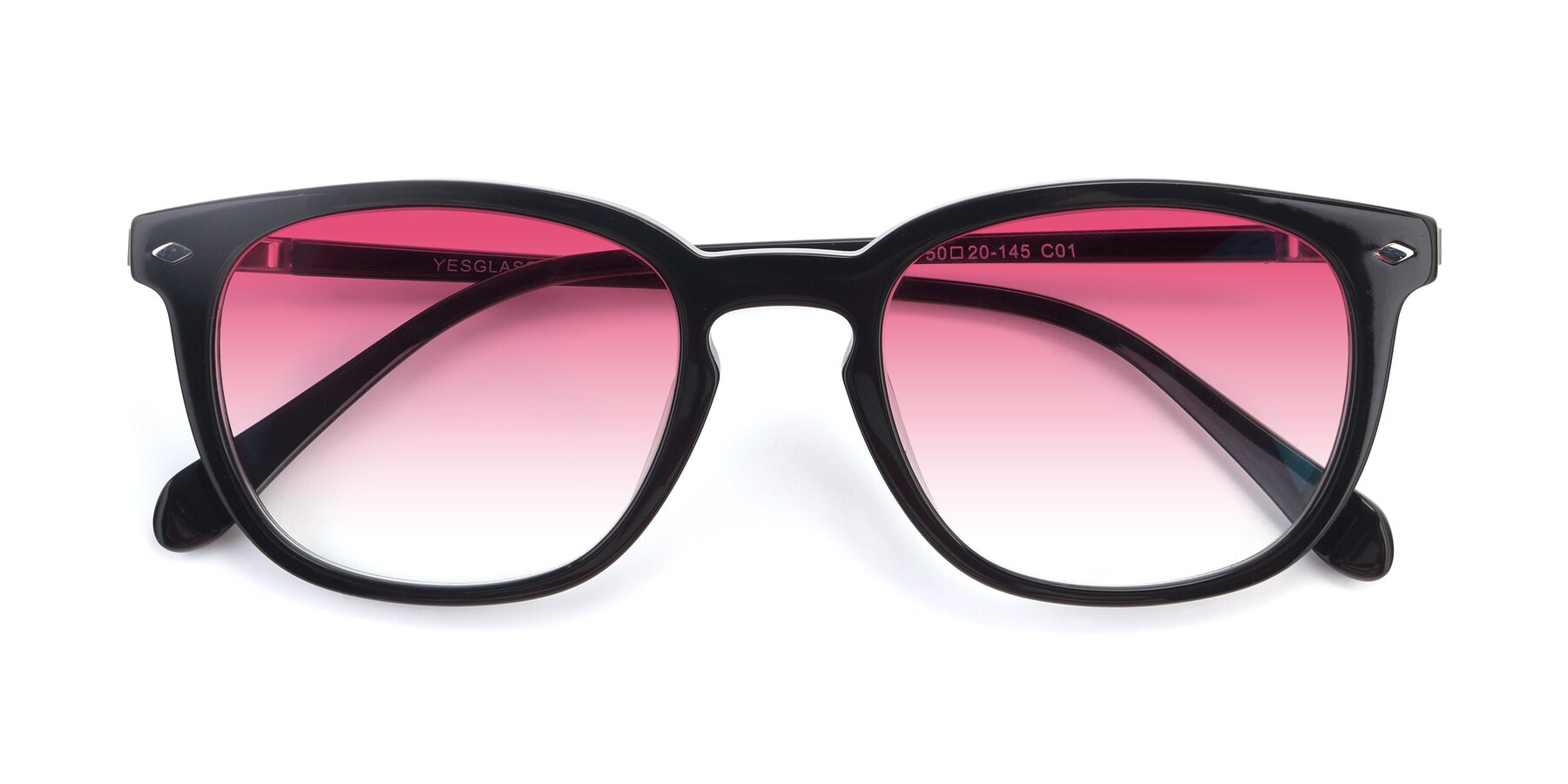 Folded Front of 17578 in Black with Pink Gradient Lenses