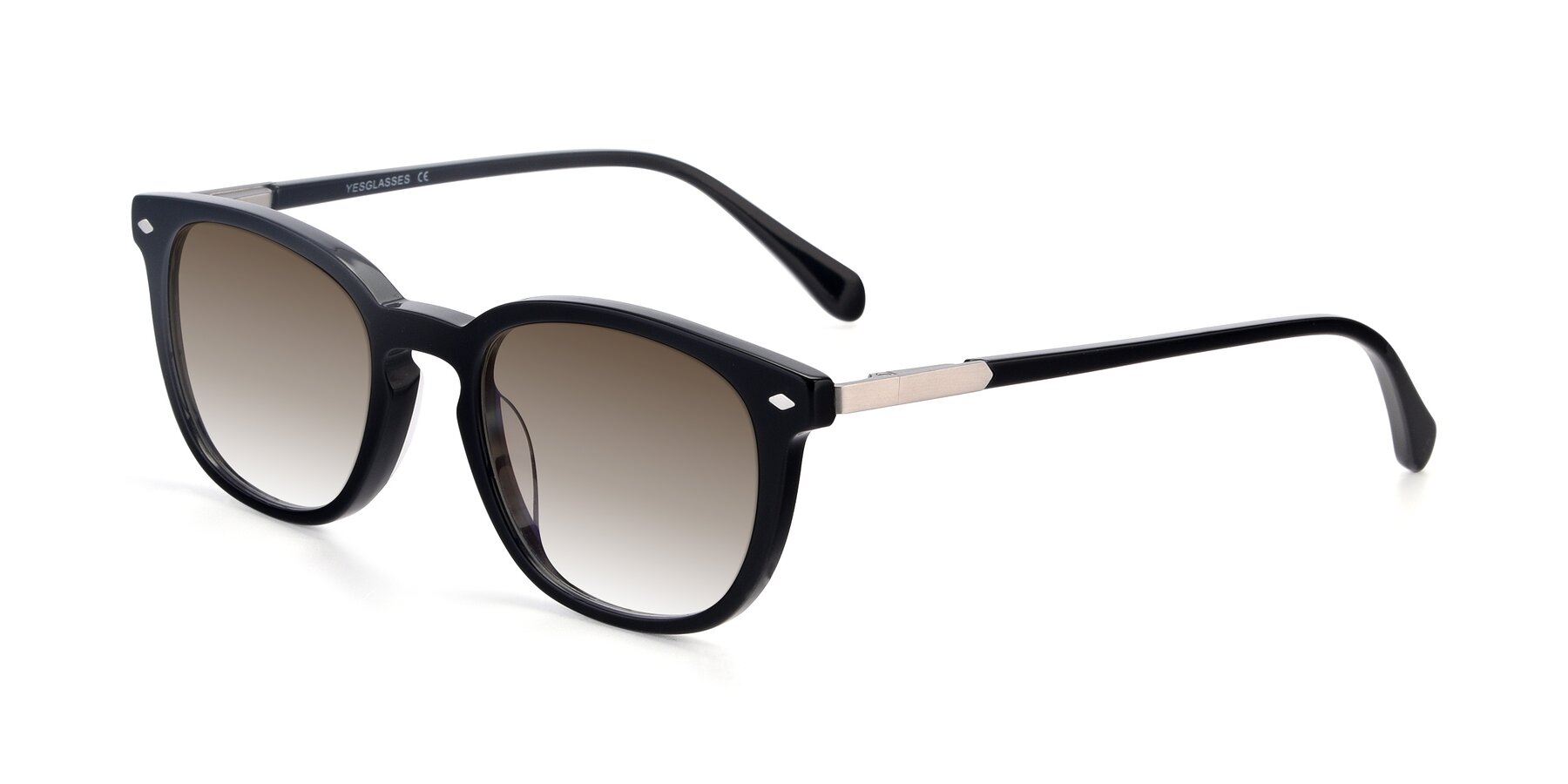 Angle of 17578 in Black with Brown Gradient Lenses